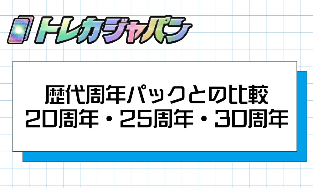 歴代周年パックとの比較─20周年・25周年・30周年