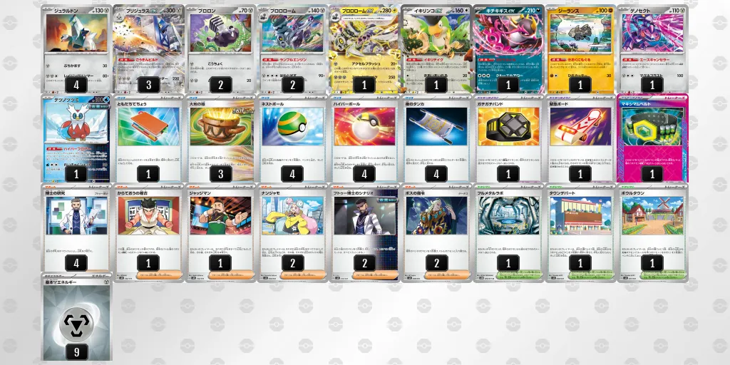 シティリーグ東京ベスト16入賞ブリジュラスexデッキ