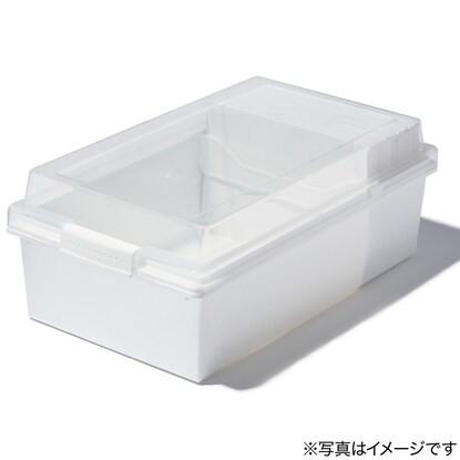 積み重ねても中が見える収納ボックス　ワイド