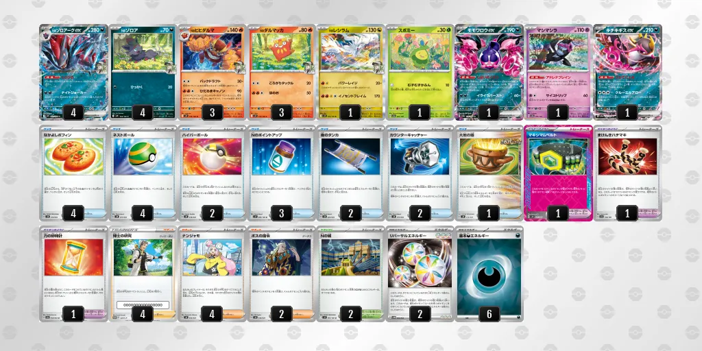 2/10 シティリーグベスト16入賞Nのゾロアークexデッキ