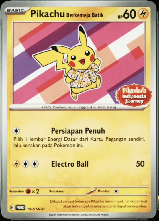 バティックピカチュウ（バティックシャツを着たピカチュウ (フラワーピカチュウ柄) P）