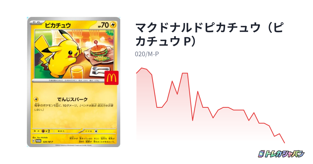 マクドナルドピカチュウ(ピカチュウ P)(プロモーションカード「M-P マクドナルドピカチュウ(ピカチュウ P)(プロモーションカード「M-P