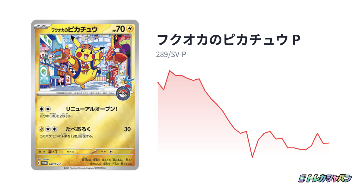 フクオカのピカチュウ P（プロモーションカード「SV-P」/289/SV-P）の