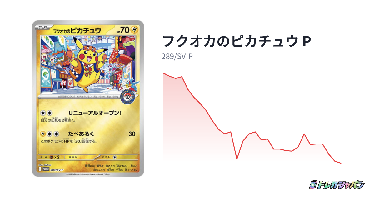 フクオカのピカチュウ P(プロモーションカード「SV-P」/289/SV-P)の フクオカのピカチュウ P(プロモーションカード「SV-P」/289/SV-P)の