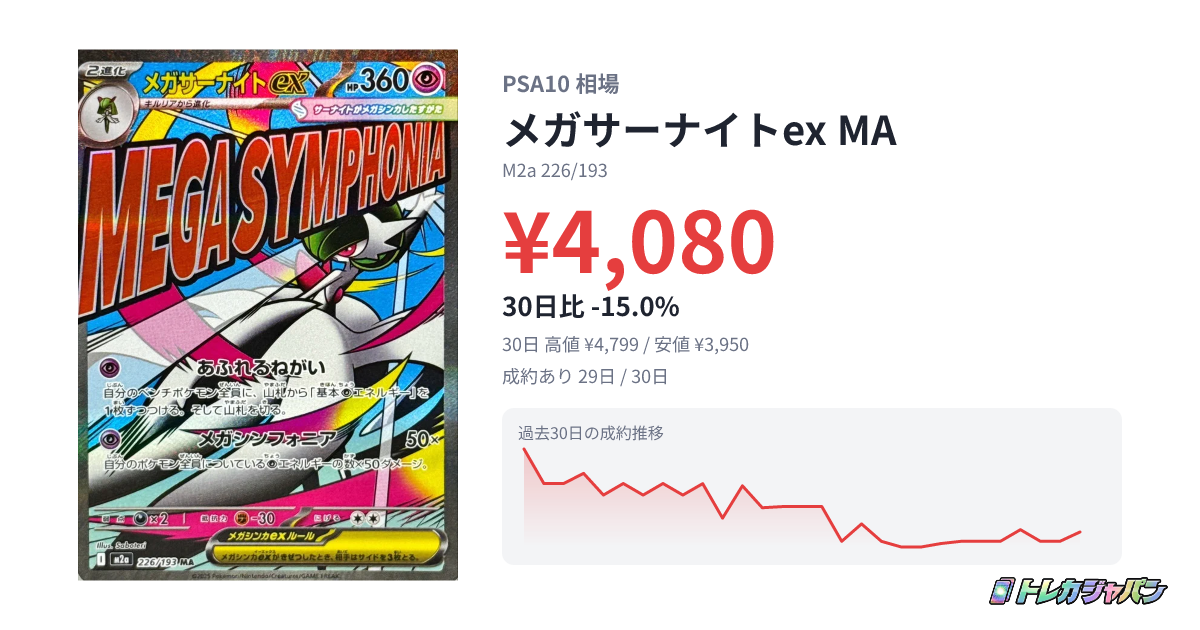 ポケカ】 メガサーナイト ex (MA) 買取価格・相場・高騰予想 | MEGA
