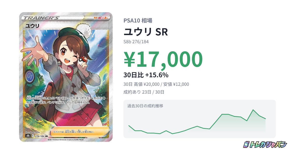 ユウリ SR(ハイクラスパック「VMAXクライマックス」/S8b 276/184)の ユウリ SR(ハイクラスパック「VMAXクライマックス」/S8b 276/184)の