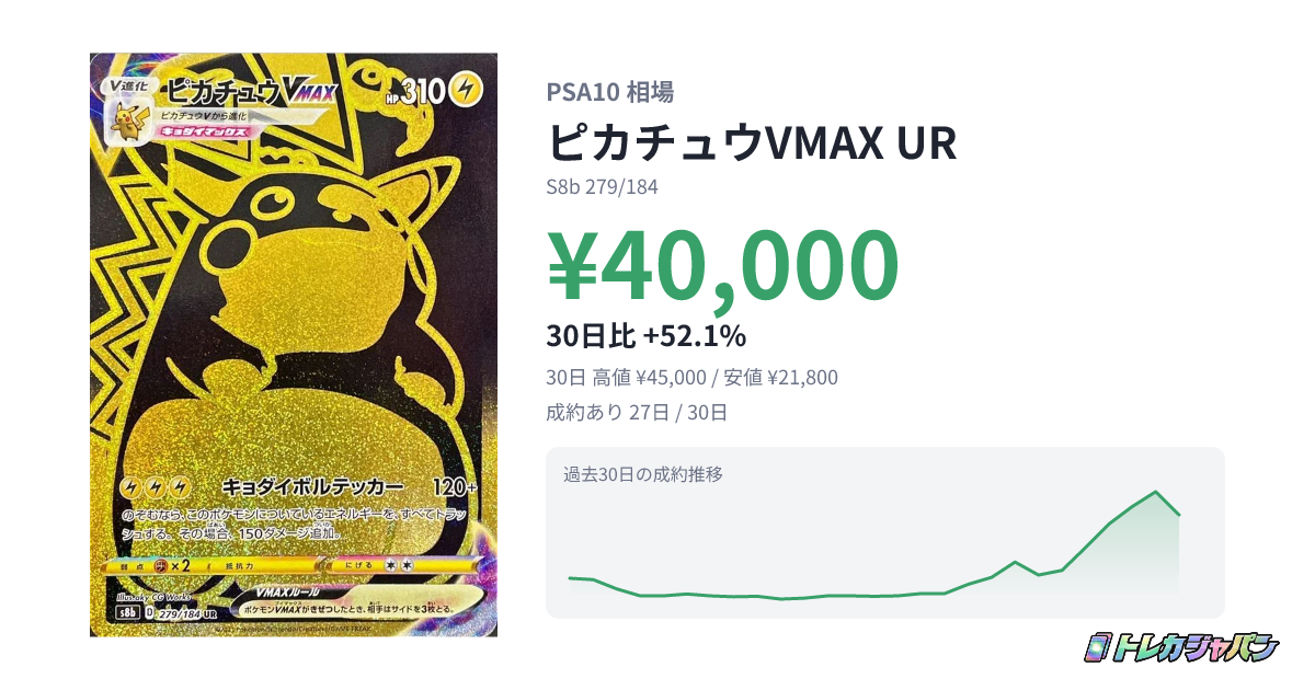 ピカチュウVMAX UR（ハイクラスパック「VMAXクライマックス」/S8b 279