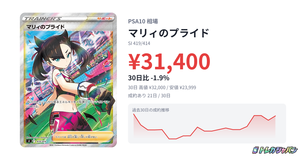 マリィのプライド（スタートデッキ100(SS)/SI 419/414）の値段・買取
