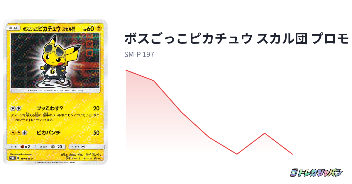 ボスごっこピカチュウ スカル団 プロモ（SM-P/SM-P 197）の値段・買取